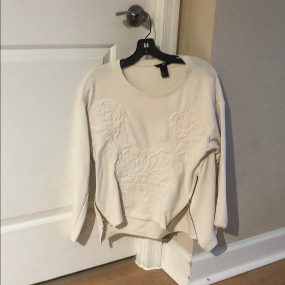 H&M x Balmain Creme Zip Sweater - Picture 1 of 2